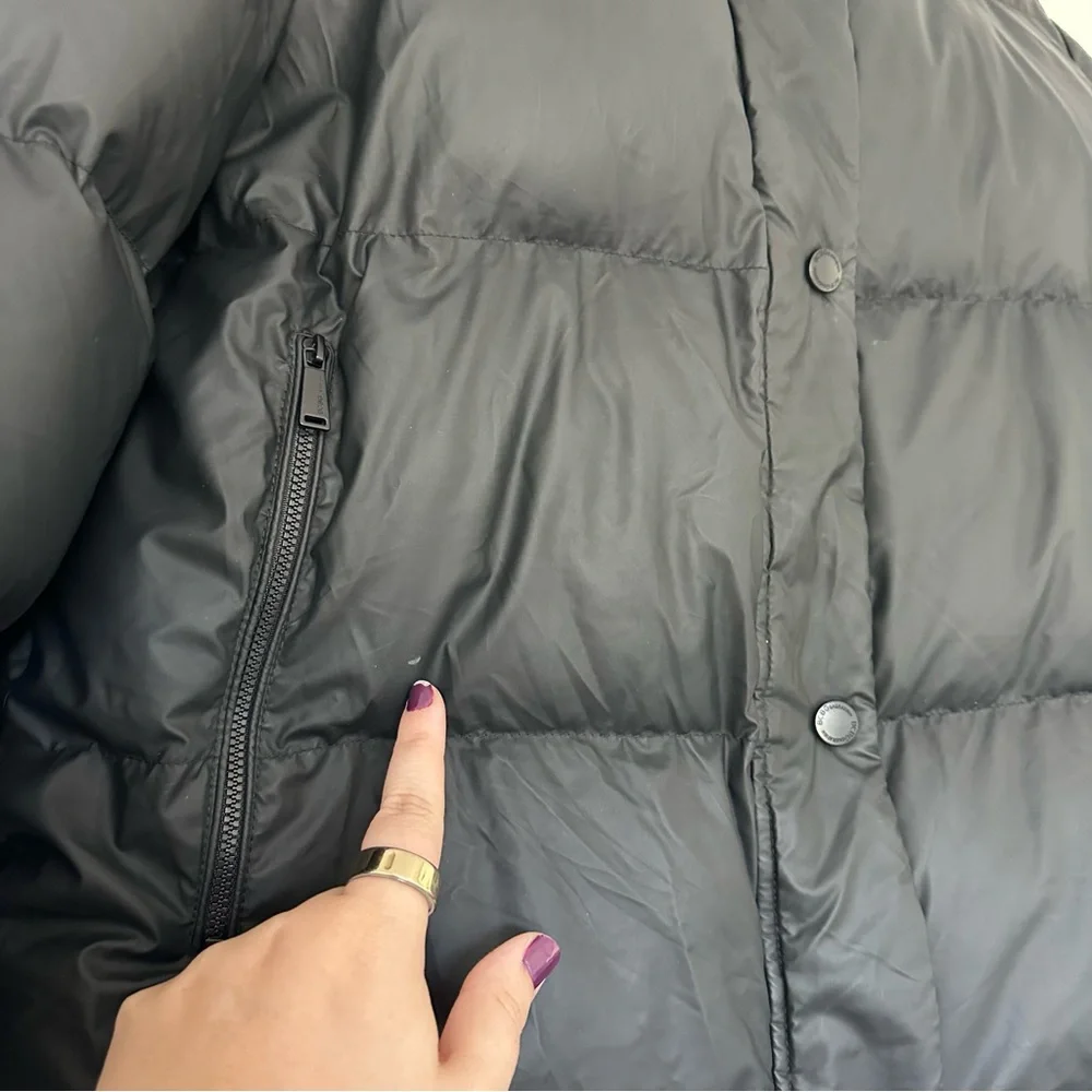 BCBGeneration (M) BCBG Black Matte Classic Quilted Puffer Winter Coat with Hood - Picture 3 of 13